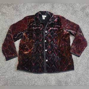 Coldwater Creek Quilted Velvet Sweater Size 1X